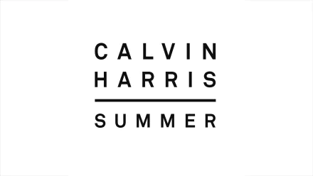 A minimalistic HD PC desktop wallpaper featuring the text CALVIN HARRIS and SUMMER, representing the music artist Calvin Harris and his vibrant summer vibes.