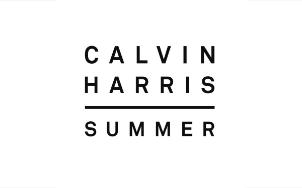 A minimalistic HD PC desktop wallpaper featuring the text CALVIN HARRIS and SUMMER, representing the music artist Calvin Harris and his vibrant summer vibes.