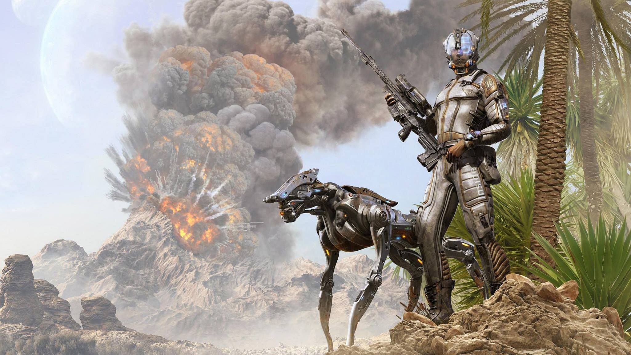 Download Sci Fi Warrior HD Wallpaper by Angel Alonso