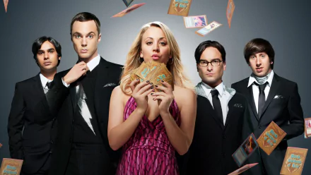 Raj Koothrappali Kunal Nayyar Howard Wolowitz Simon Helberg Penny (The Big Bang Theory) Kaley Cuoco Sheldon Cooper Jim Parsons Leonard Hofstadter Johnny Galecki TV Show The Big Bang Theory HD Desktop Wallpaper | Background Image