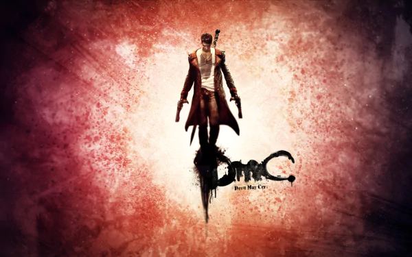 HD wallpaper featuring Dante from DmC: Devil May Cry, showcasing striking colors and dynamic design, perfect for fans of the action-packed video game series.