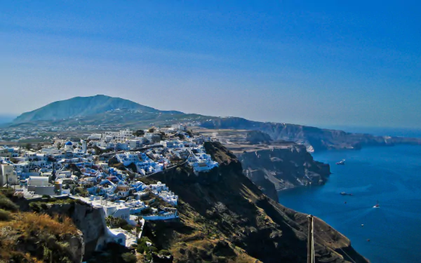 man made Santorini HD Desktop Wallpaper | Background Image