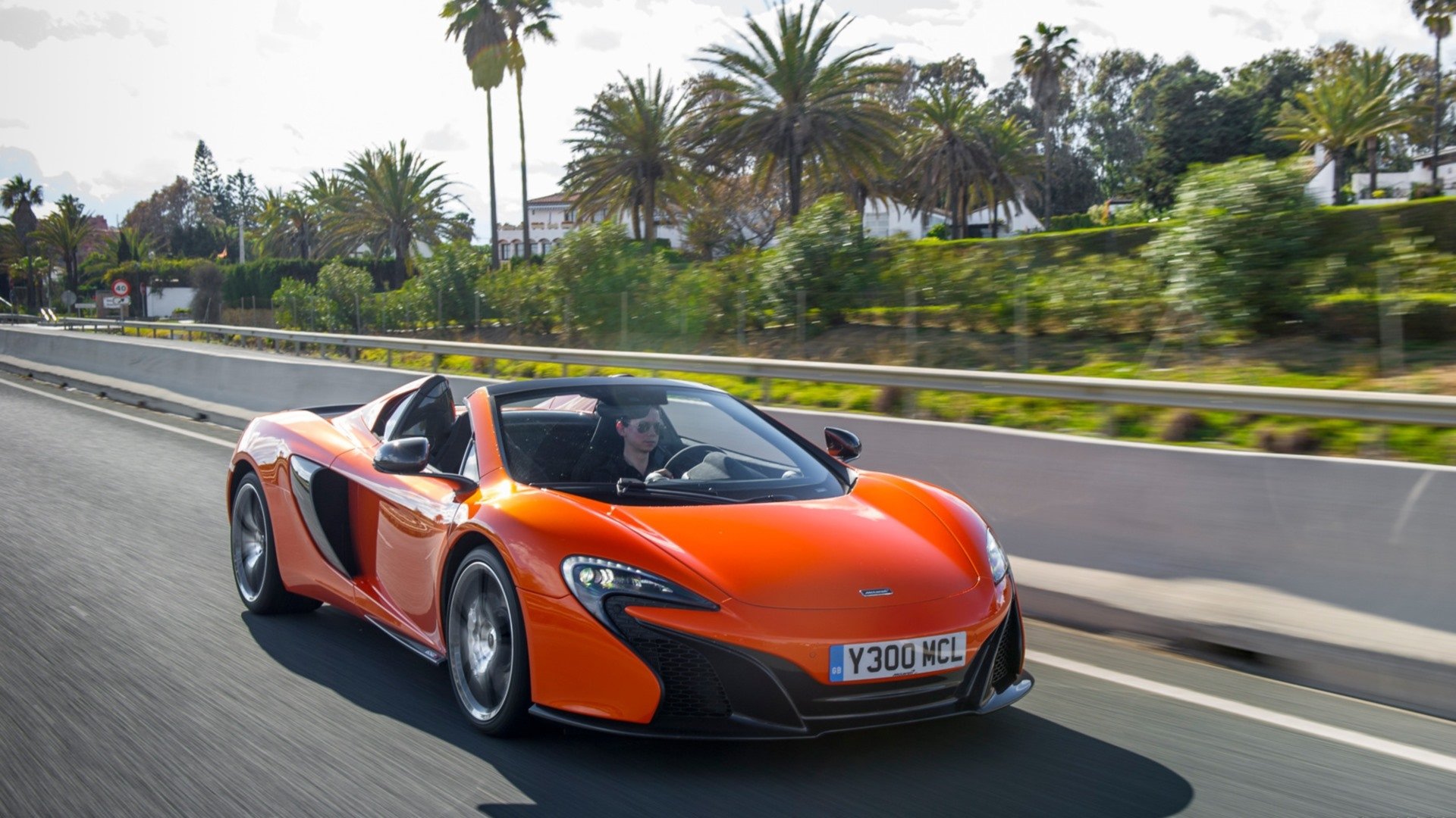 Download Orange Car Supercar Car McLaren McLaren 650S Vehicle McLaren 650S Spider HD Wallpaper