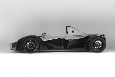 HD desktop wallpaper featuring a sleek BAC Mono sports car on a clean white background.