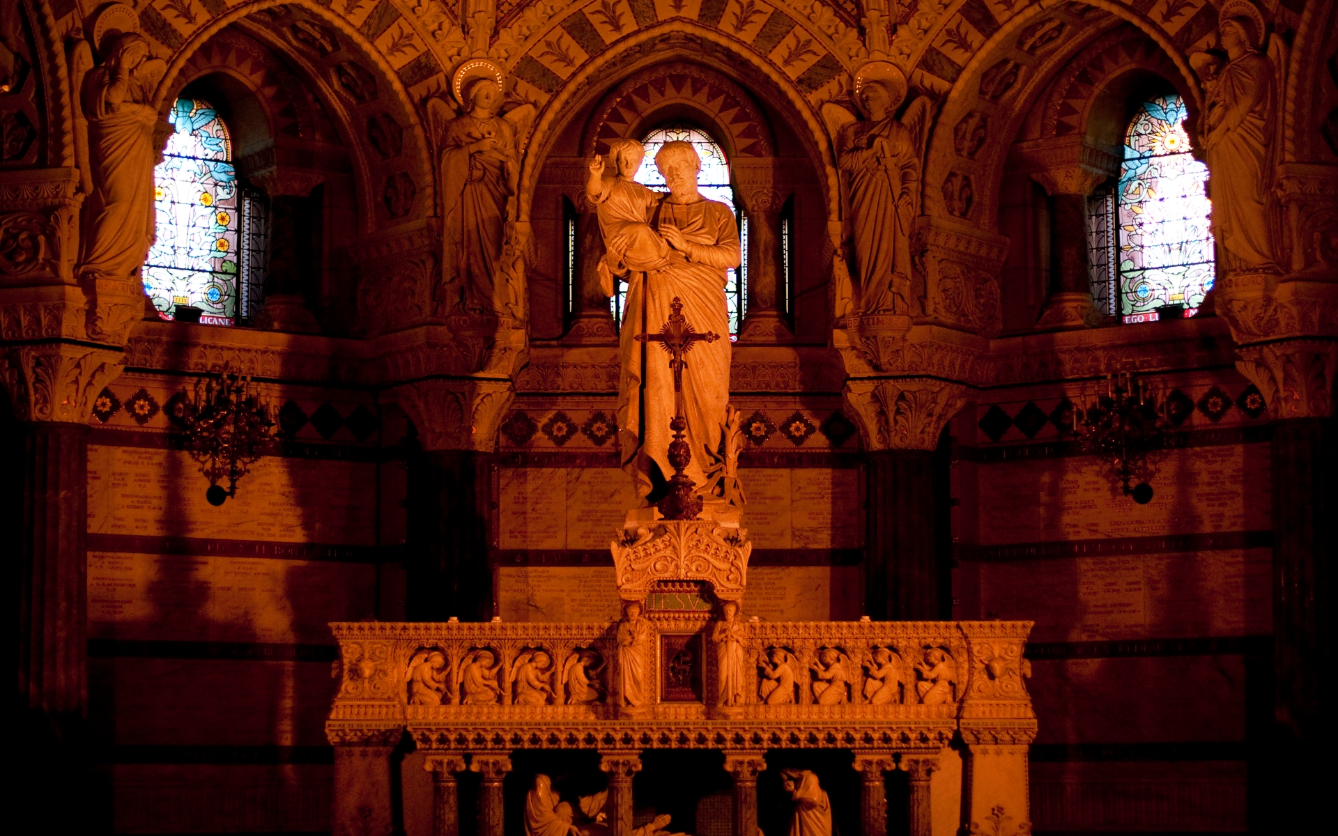 Religious Basilica of Notre-Dame de Fourvière HD Wallpaper | Background Image