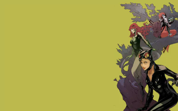 Harley Quinn Poison Ivy Catwoman Comic Gotham City Sirens HD Desktop Wallpaper | Background Image