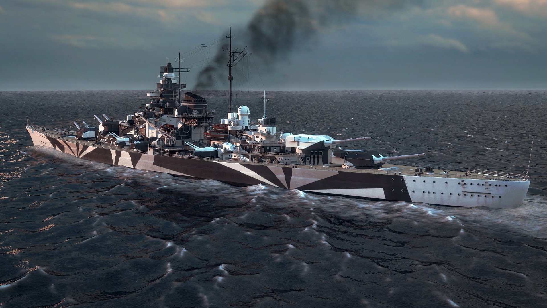 does tripitz b come with the standard camouflage world of warships