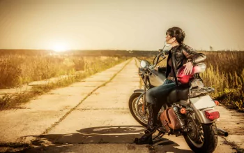Download Kawasaki Ninja ZX-6R Woman Girls & Motorcycles HD
