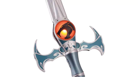 HD PC desktop wallpaper featuring the iconic Sword of Omens from the 1985 TV show Thundercats against a clean white background.