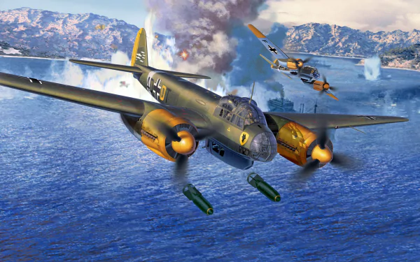  Ju 88 Making a bombing run.