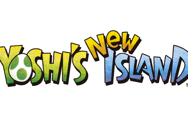 HD desktop wallpaper featuring the logo Yoshi's New Island.