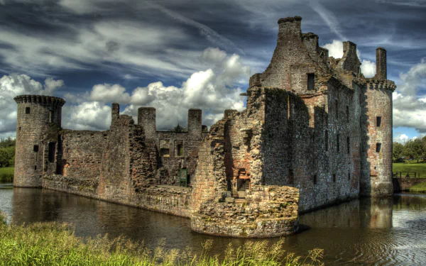 man made Caerlaverock Castle HD Desktop Wallpaper | Background Image