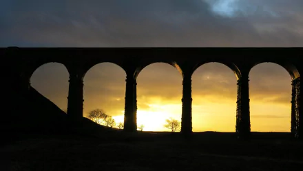 man made Ribblehead Viaduct HD Desktop Wallpaper | Background Image