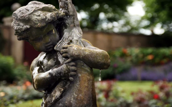 man made Cherub Statue HD Desktop Wallpaper | Background Image
