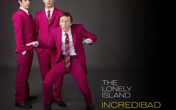 HD wallpaper featuring The Lonely Island group in pink suits with the text Incredibad.
