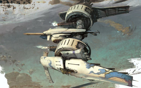 HD desktop wallpaper featuring spacecraft from the game Ikaruga with an artistic background.