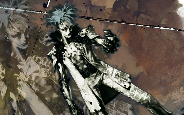 HD desktop wallpaper featuring the dynamic character Ikaruga on an abstract background.