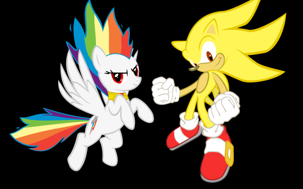 TV Show Crossover Rainbow Dash Sonic the Hedgehog Super Sonic HD Wallpaper | Background Image