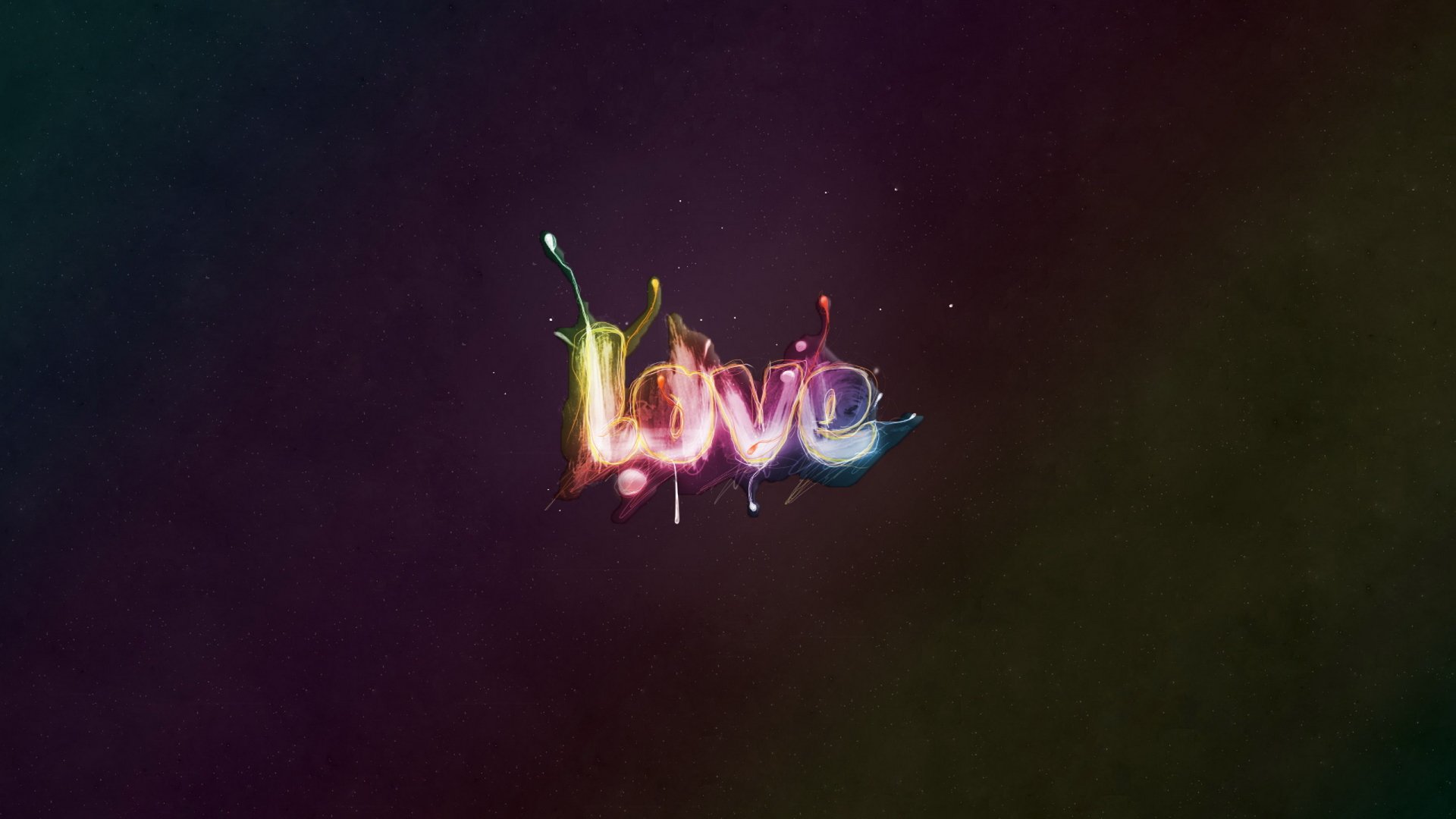 A vibrant HD desktop wallpaper featuring the word love styled with colorful splashes, capturing an artistic essence that evokes emotion and creativity.