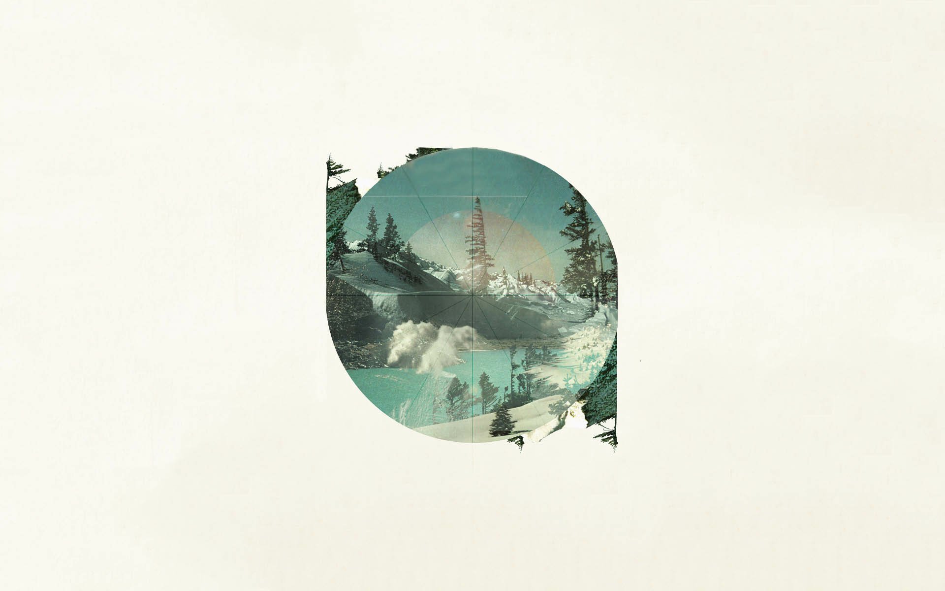 HD desktop wallpaper featuring an artistic rendition of Earth, framed within a circular boundary against a minimalist background.