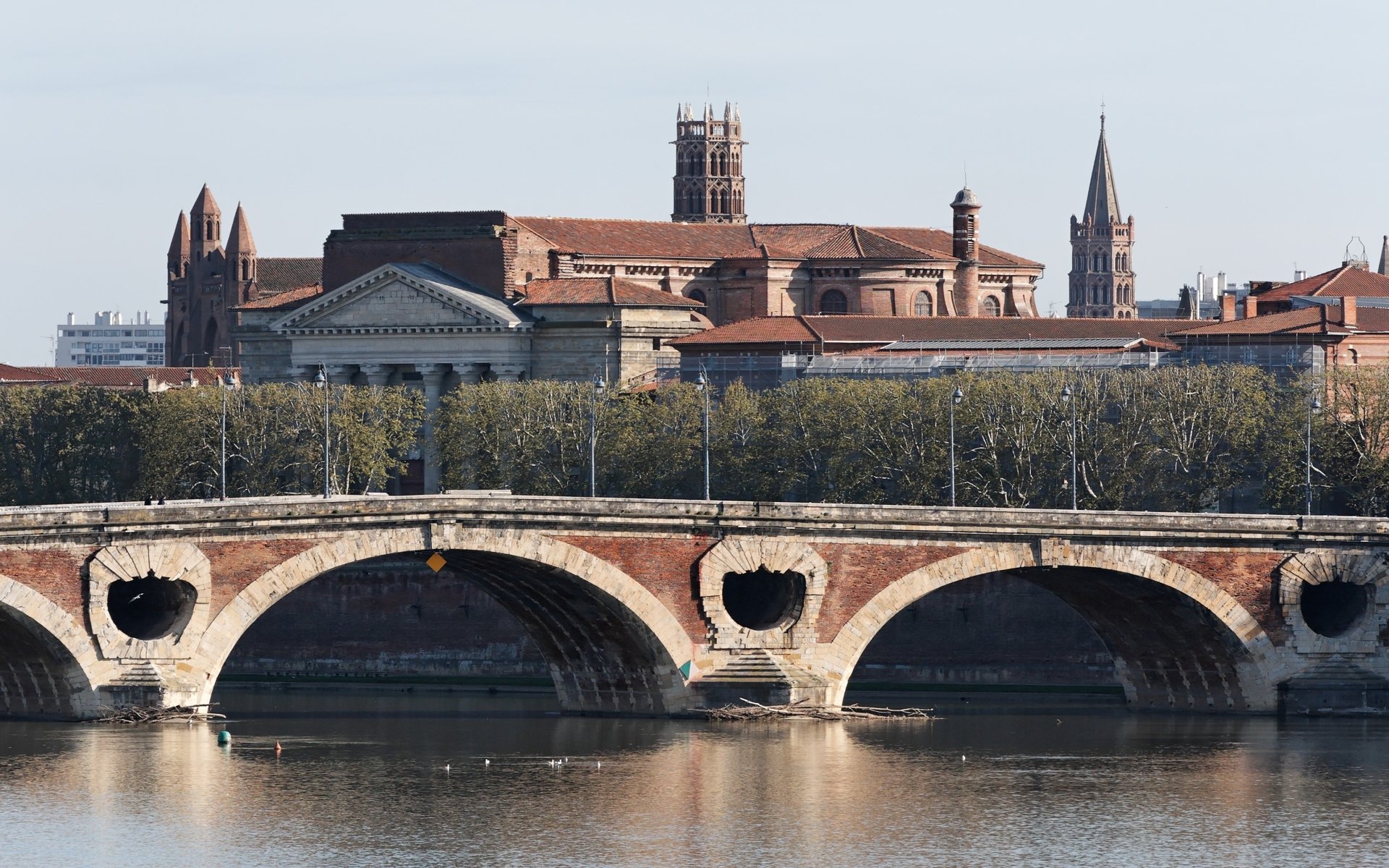 Download Man Made Pont Neuf, Toulouse HD Wallpaper