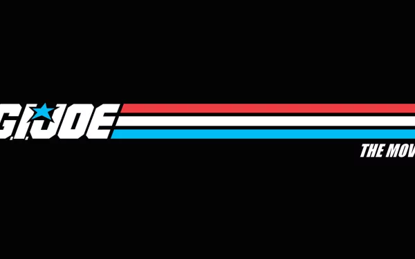 HD PC desktop wallpaper featuring the G.I. Joe: The Movie logo with red, white, and blue stripes on a black background.