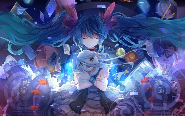 Anime Vocaloid Hatsune Miku Blue Hair Twintails HD Wallpaper | Hintergrund