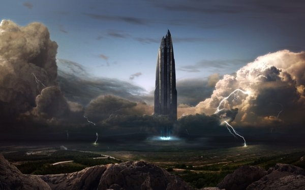 Sci Fi Landscape Spaceship Lift-Off HD Wallpaper | Background Image