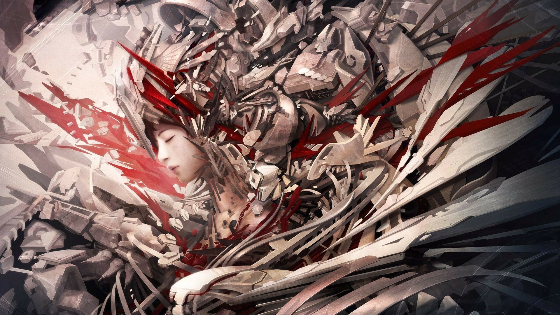 HD PC desktop wallpaper featuring a fierce fantasy woman warrior adorned in intricate armor, blending dynamic warrior elements with surreal fantasy design.