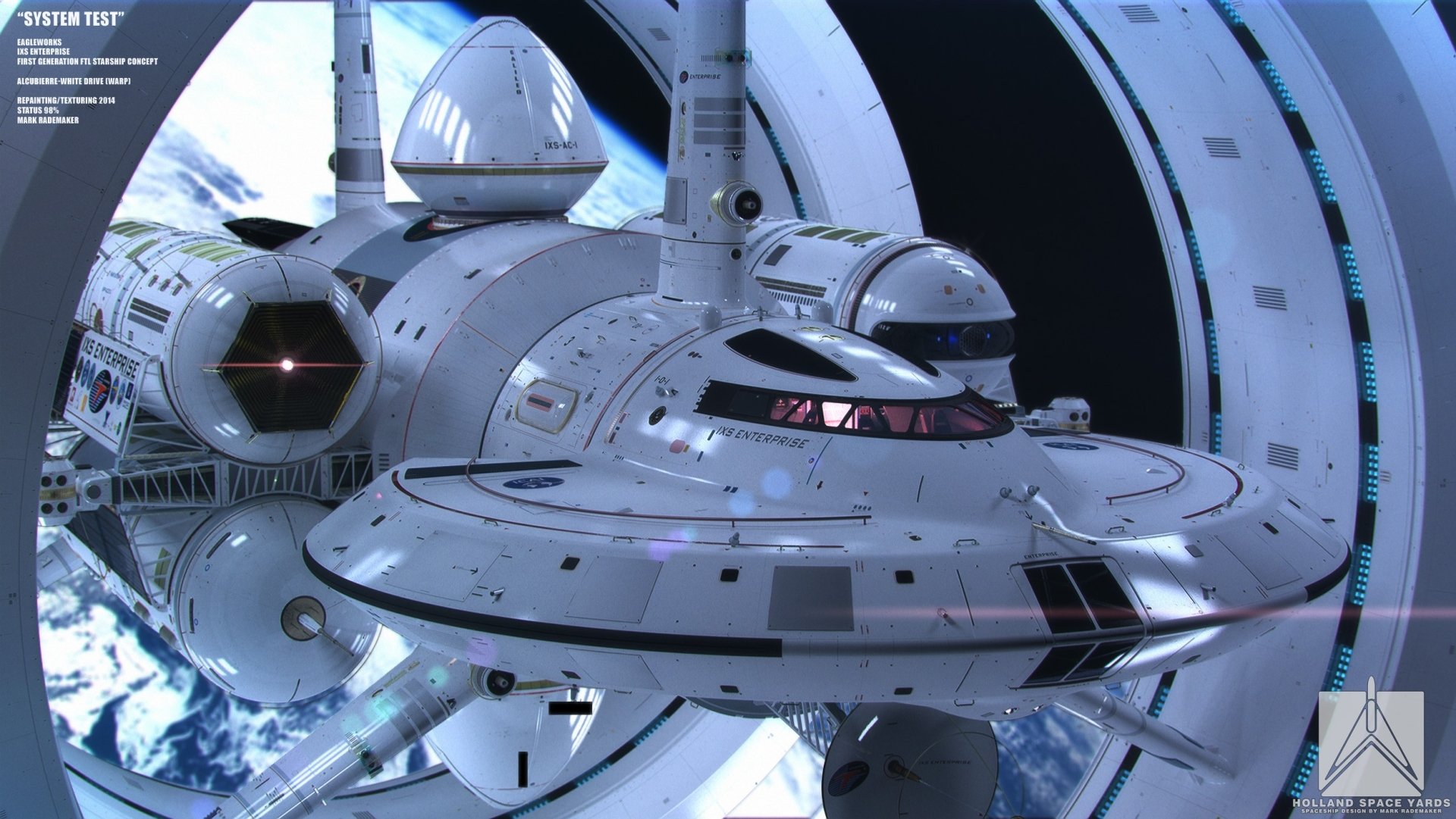 A high-definition Sci-Fi wallpaper featuring a sleek spaceship set against a backdrop of Earth, capturing the essence of Star Trek's futuristic exploration.