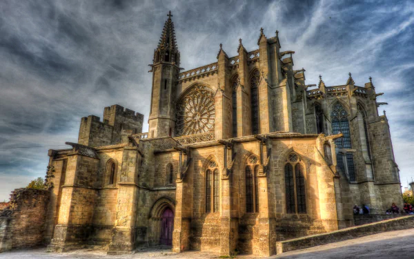 religious Basilica of St. Nazaire and St. Celse, Carcassonne HD Desktop Wallpaper | Background Image