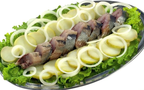 Food Fish Herring Potato Onion HD Wallpaper | Background Image
