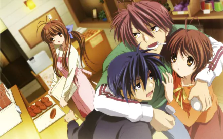 Akio Furukawa Sanae Furukawa Tomoya Okazaki Nagisa Furukawa Anime Clannad HD Desktop Wallpaper | Background Image