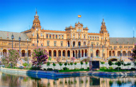Spain Seville man made Plaza de España HD Desktop Wallpaper | Background Image