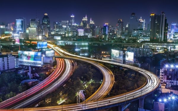 Man Made Bangkok Cities Thailand Time-Lapse HD Wallpaper | Background Image