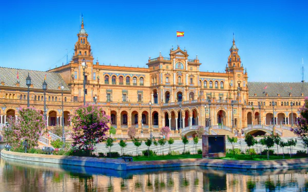 Spain Seville man made Plaza de España HD Desktop Wallpaper | Background Image