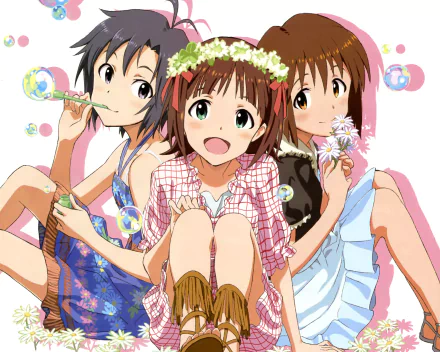 Yukiho Hagiwara Haruka Amami Makoto Kikuchi Anime The iDOLM@STER HD Desktop Wallpaper | Background Image