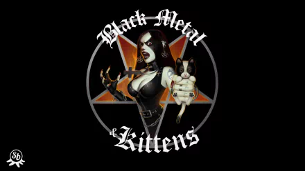 funny Black Metal & Kittens HD Desktop Wallpaper | Background Image