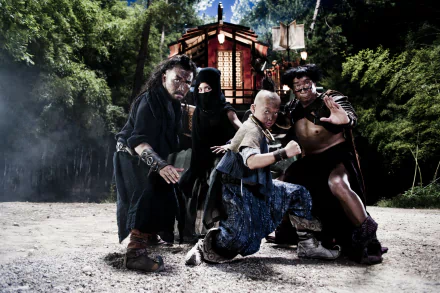 HD desktop wallpaper featuring characters from Journey to the West posed dramatically in a mystical setting.