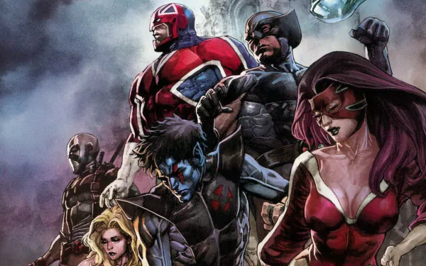 Deadpool Captain Britain Wolverine Nightcrawler (Marvel Comics) Comic X-Force HD Desktop Wallpaper | Background Image
