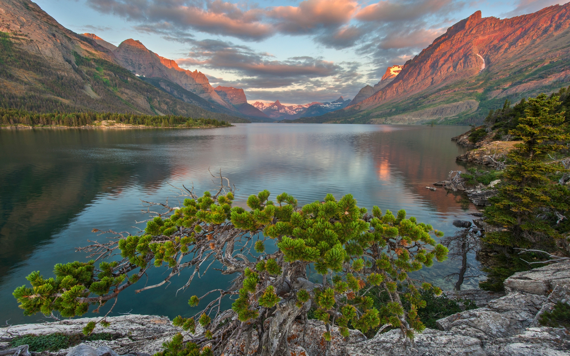 Download Nature Saint Mary Lake HD Wallpaper