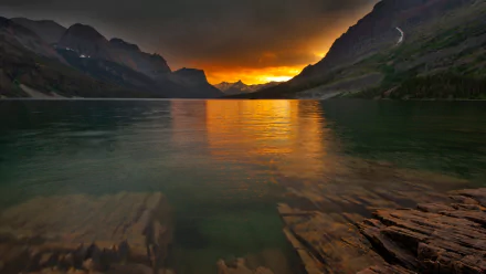 nature Saint Mary Lake HD Desktop Wallpaper | Background Image