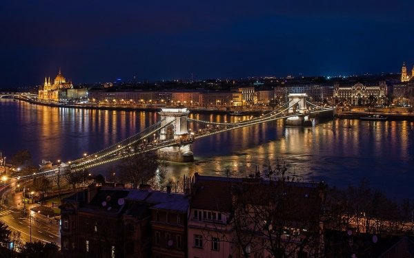 Man Made Budapest Cities Hungary Danube Bridge Chain Bridge HD Wallpaper | Background Image