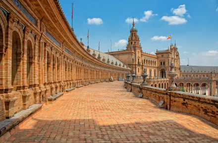 place Seville Spain man made Plaza de España HD Desktop Wallpaper | Background Image