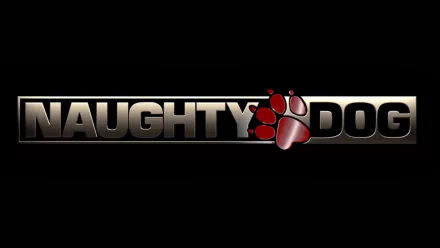 HD PC desktop wallpaper featuring the Naughty Dog logo, a prominent symbol in the video game industry.