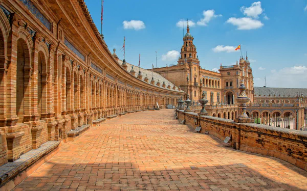 place Seville Spain man made Plaza de España HD Desktop Wallpaper | Background Image
