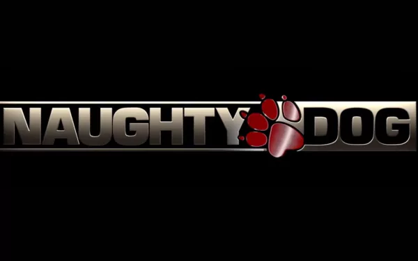 HD PC desktop wallpaper featuring the Naughty Dog logo, a prominent symbol in the video game industry.