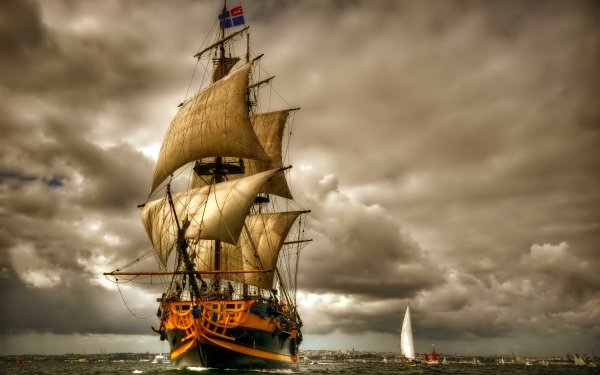 Vehicles Sailing Ship Ship Boat Sailing Cloud Sky Sailboat Sail Ocean Sea HD Wallpaper | Background Image