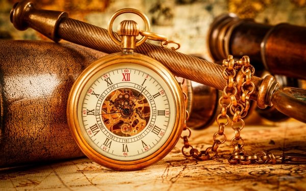 Man Made Watch Vintage Pocket Watch Bokeh Clock HD Wallpaper | Background Image