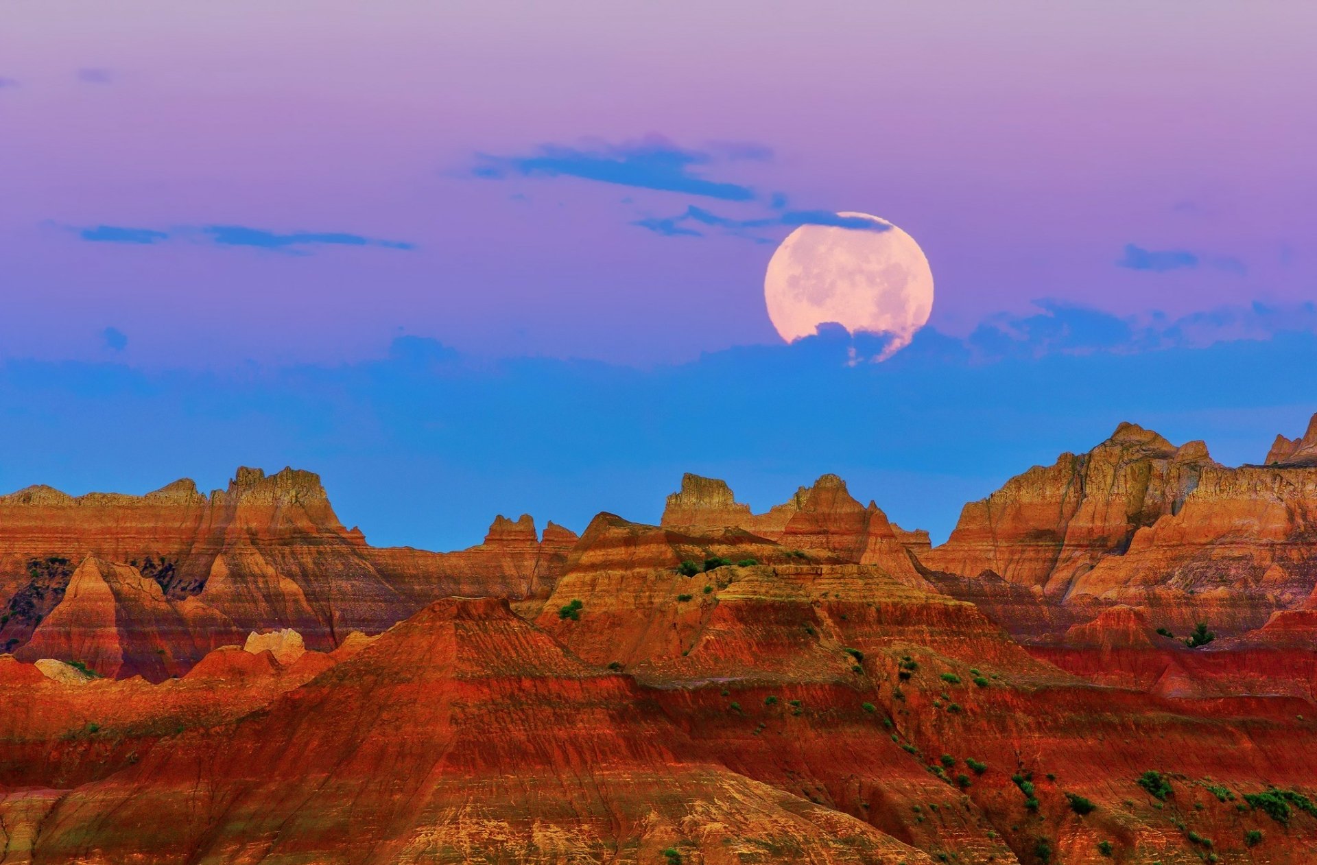 Download Morning Moon Nature Mountain HD Wallpaper